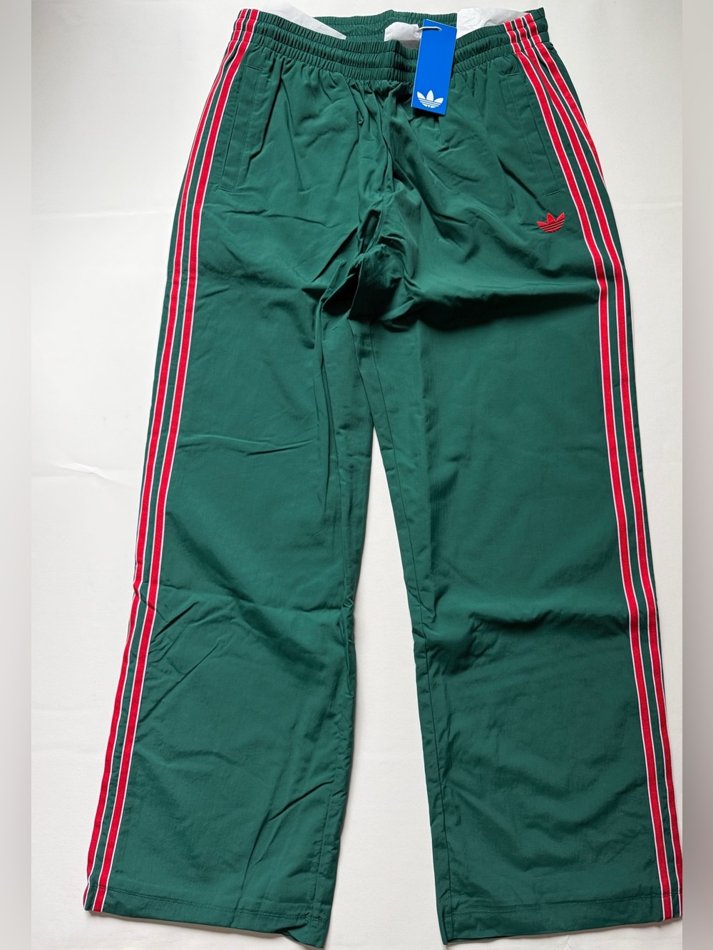 Adidas Originals Women’s SST Woven Track Pants Green/Red KC6517 - Picture 2 of 10
